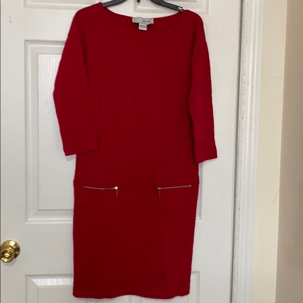 Joan Vass red dress size 0